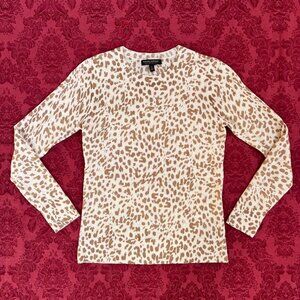 Banana Republic 100% Merino Wool Leopard Print Sweater